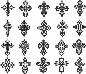 20 Cross Earring Templates for Glowforge – DIY Christian Jewelry SVG Files: Laser Cutting DXF/PDF