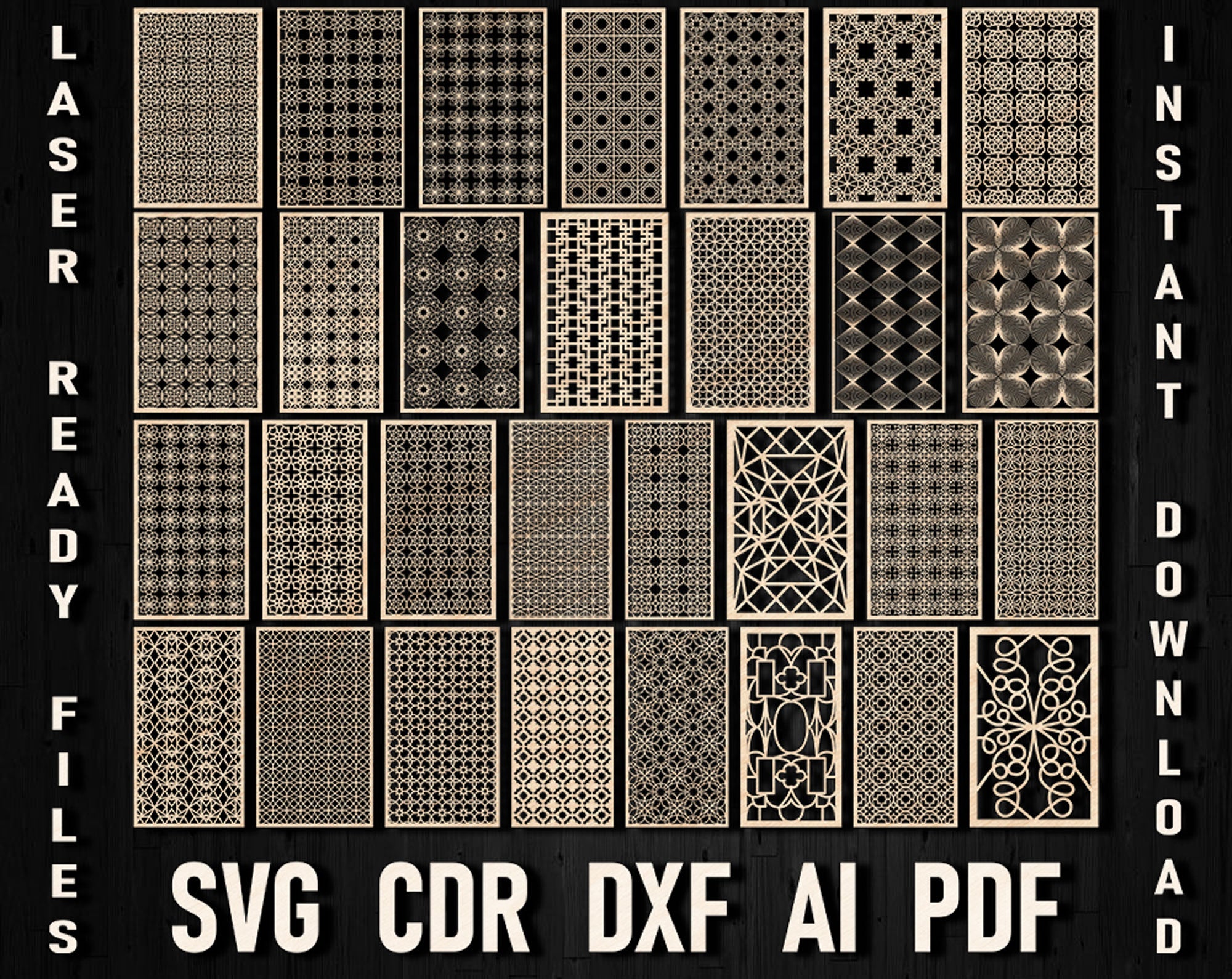 Dxf File Rounds Panel Decorative Dxf Panels For Laser Cutting