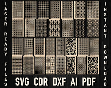 Decorative Dxf Panels For Laser Cutting And Glowforge