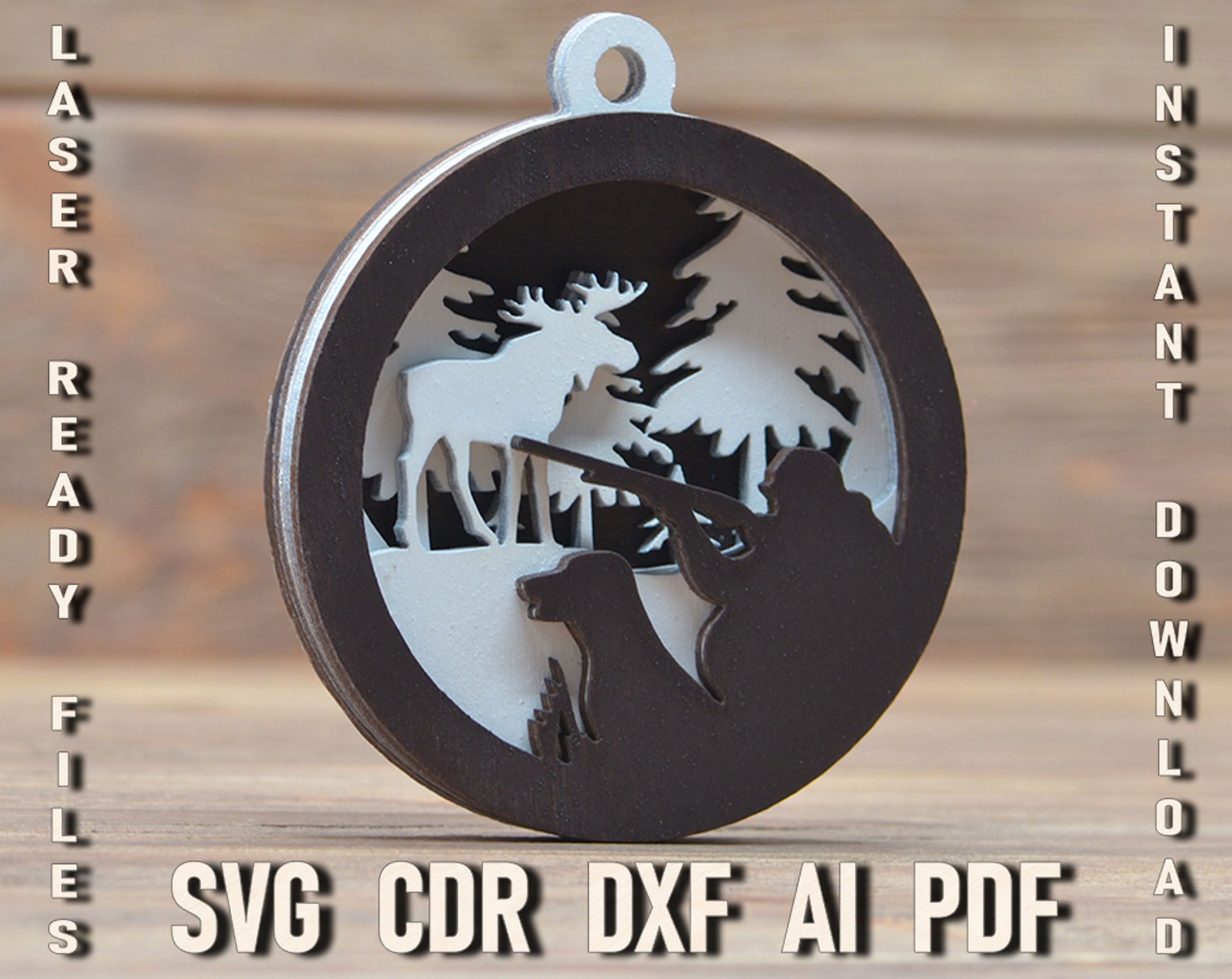 deer hunter christmas ornament