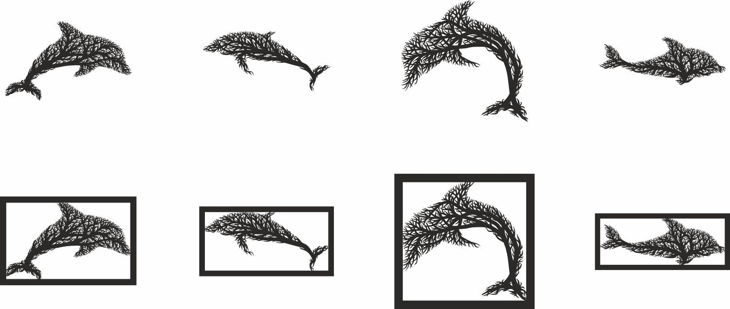 dolphin tree wall panel bundle dxf files