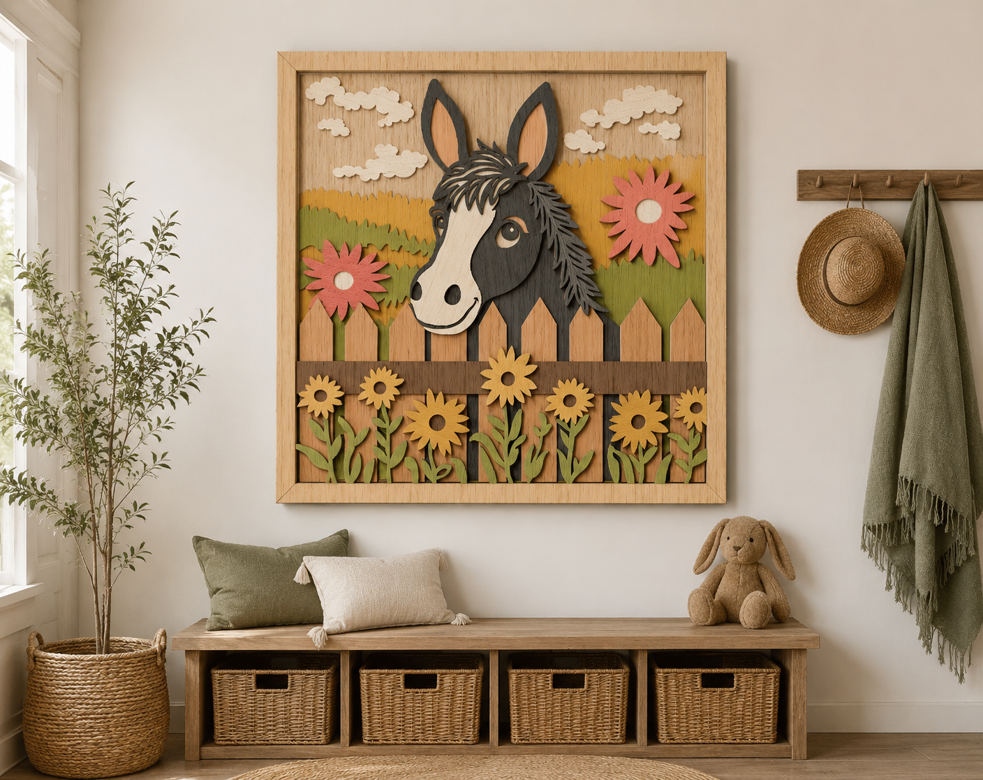 donkey-3d-paper-shadow-box-template-svg-dxf