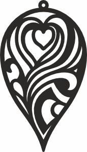 earring vector pdf template heart