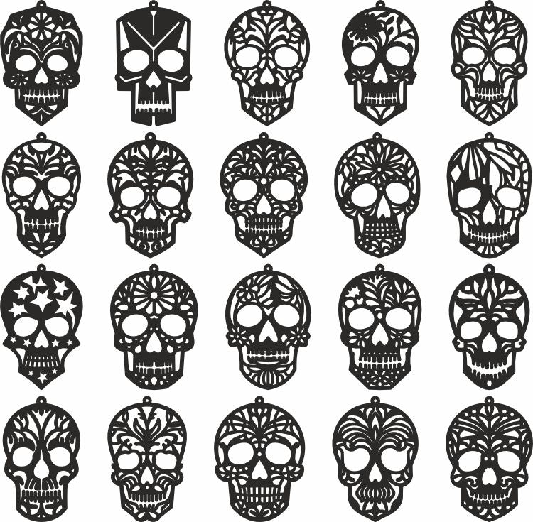 earrings svg vector scull ornament