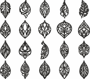 DIY Leaf Earring SVG: Laser Cut Templates for Glowforge & Silhouette – Faux Leather & Wooden Designs (DXF/PDF)