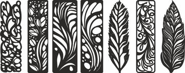 Glowforge Bookmark SVG Bundle: Laser Cut Feather & Wooden Templates – Xtool Files