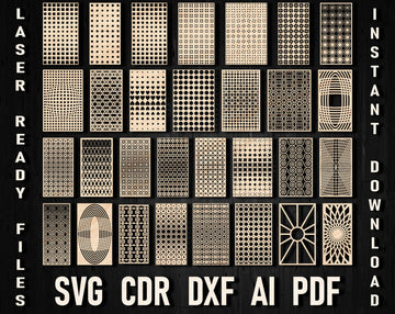 Geometric Door Panel Pattern Svg Dxf Laser Cutting File