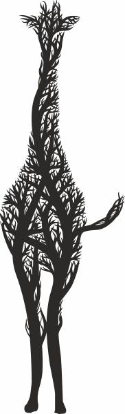 giraffe tree wall art decor