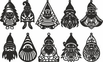 Gnome SVG Files: Laser Cut Holiday Ornaments – Lightburn & RDWorks Cricut/Glowforge Christmas Templates