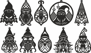 Christmas Gnome SVG Bundle: Laser Cut Files for Glowforge & Cricut – DIY Ornaments, Lightburn DXF