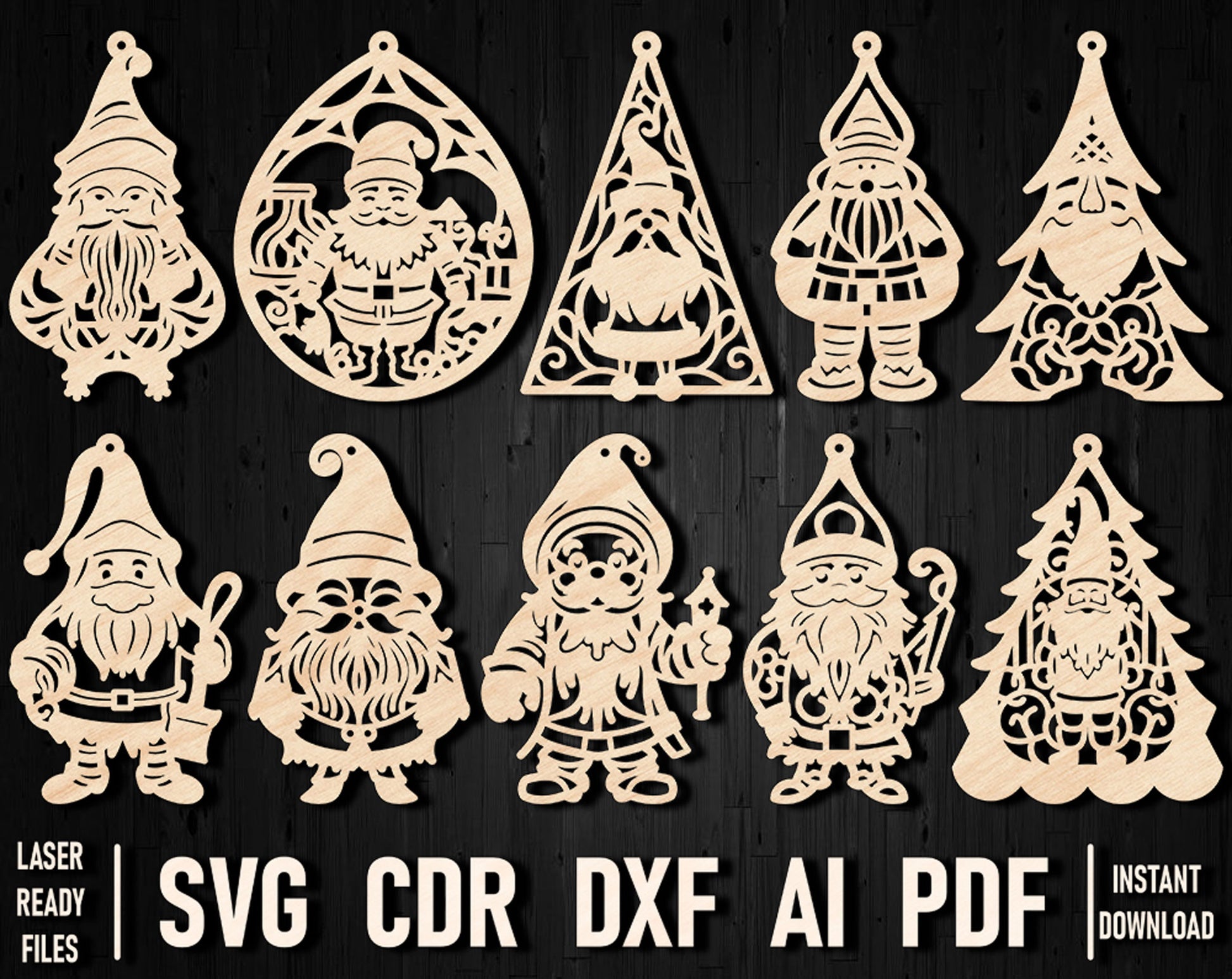 gnome wooden vector cutting files