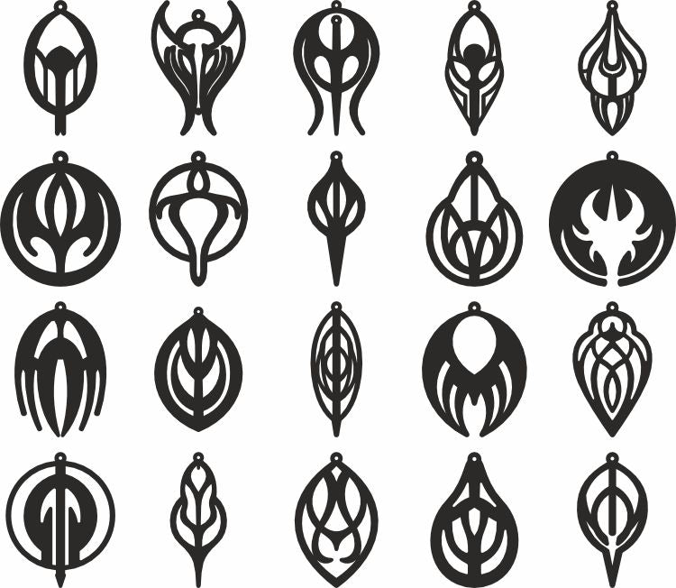 goth vector earrings dxf bundle