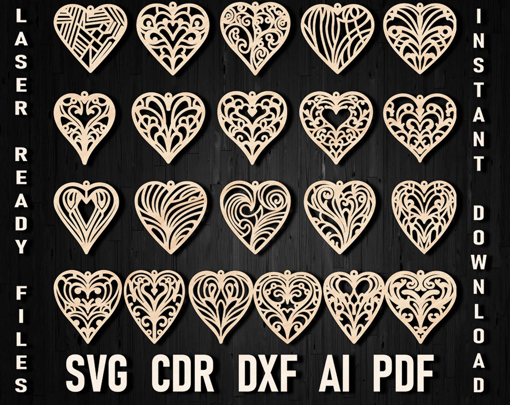 heart cricut svg ornaments