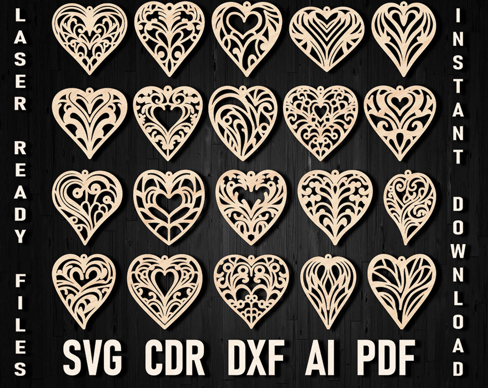 heart earring svg design