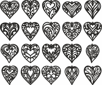 Valentine’s Day Earrings SVG: Laser Cut Heart Templates – Glowforge & Cricut Files (Leather & Wood Designs)