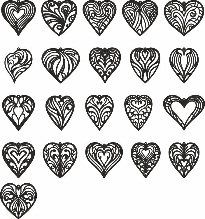 heart laser cut svg earring