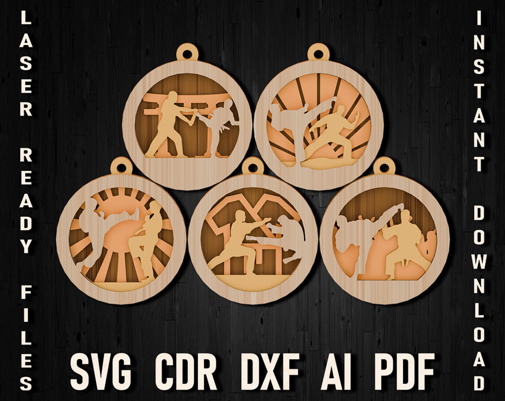 karate svg christmas ornament