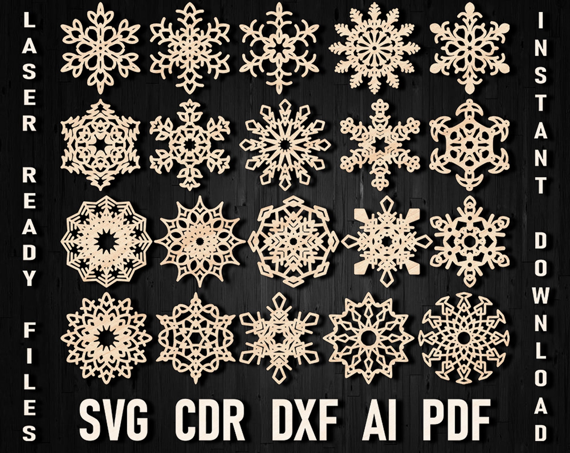 laser cut snowflake ornaments