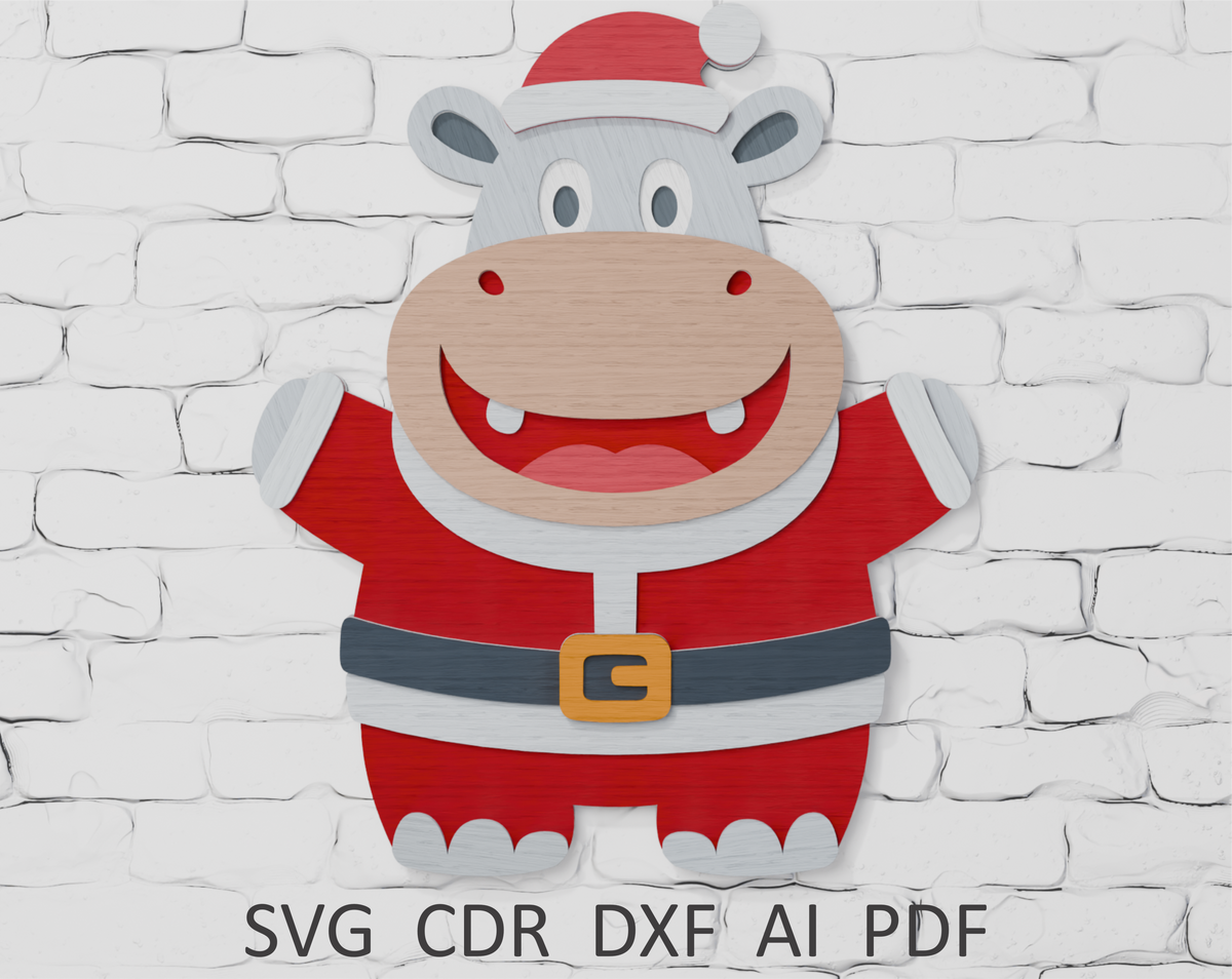 layered-christmas-hippo-vector-file-for-xtool-laser-cutting