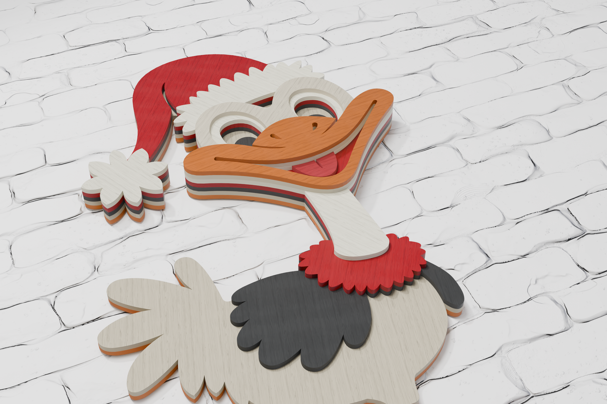 layered-christmas-ostrich-wall-decor-svg-for-laser-machines