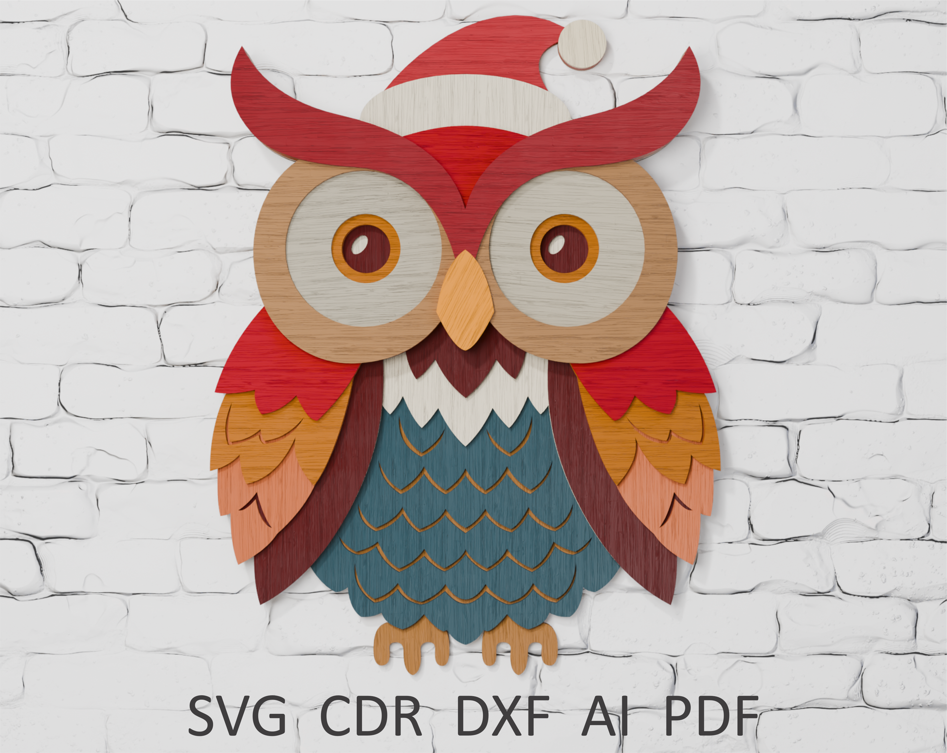 layered-christmas-owl-vector-file-for-xtool-laser-cutting