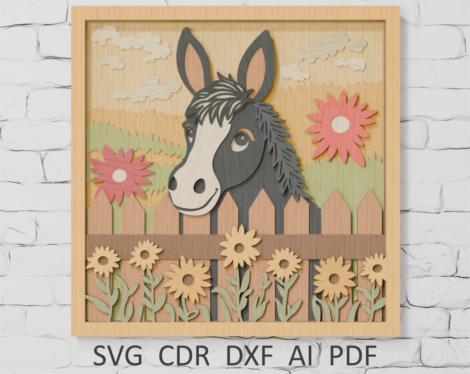 layered-donkey-vector-file-for-xtool-laser-cutting