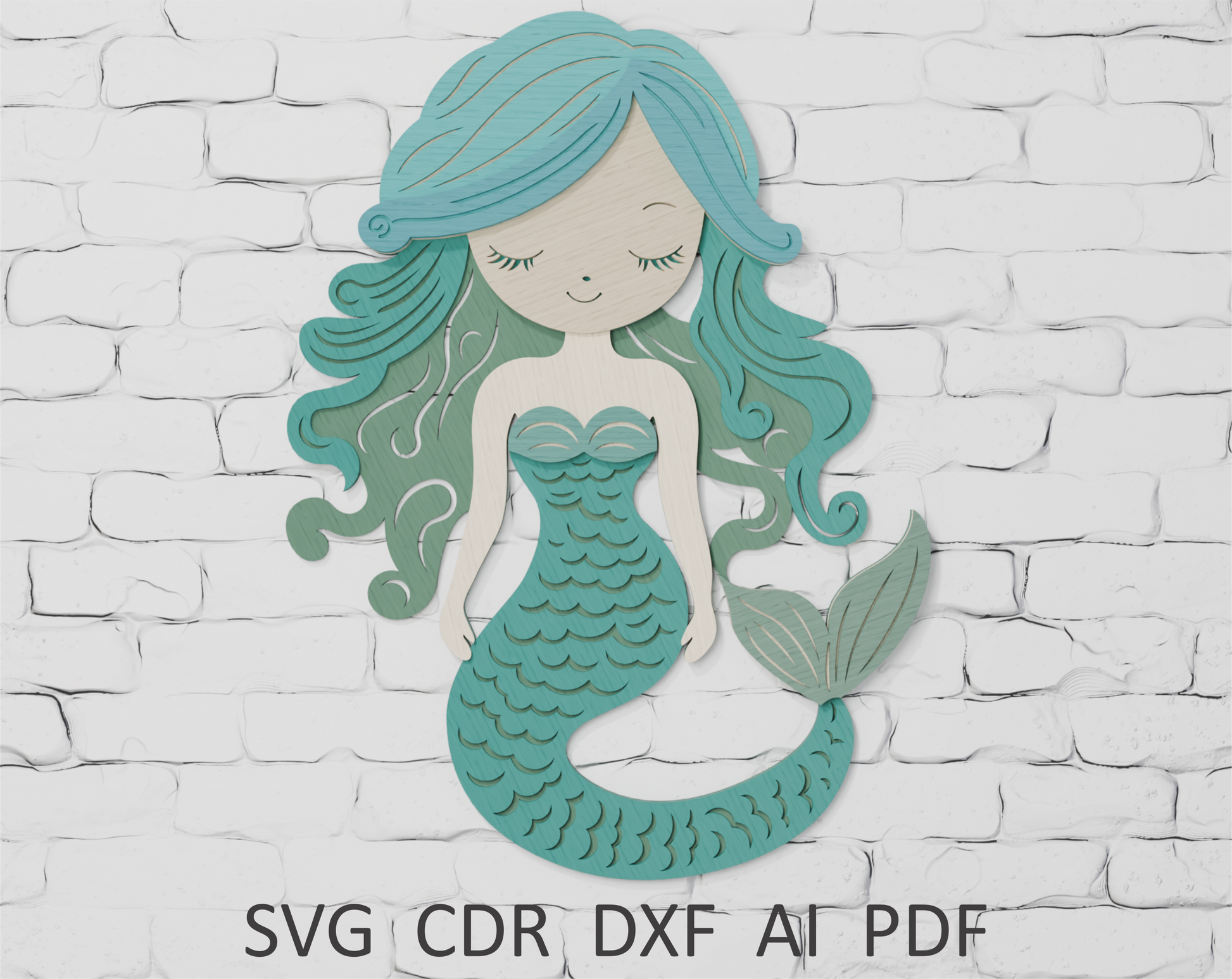 layered-mermaid-vector-file-for-xtool-laser-cutting