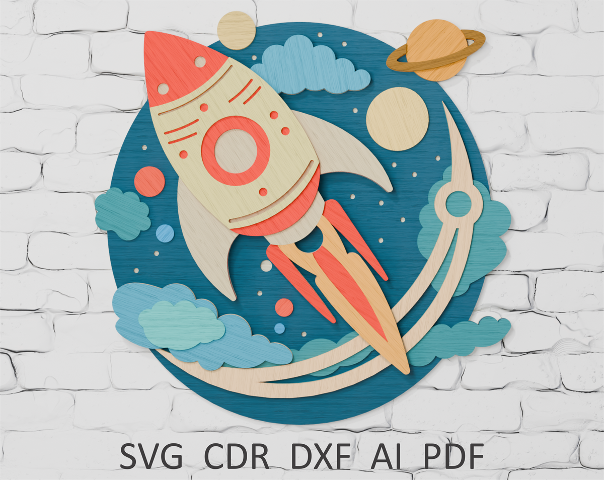 layered-spaceship-vector-file-for-xtool-laser-cutting