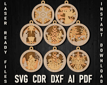 Merry Christmas Ball 3d Laser Cutting Svg File