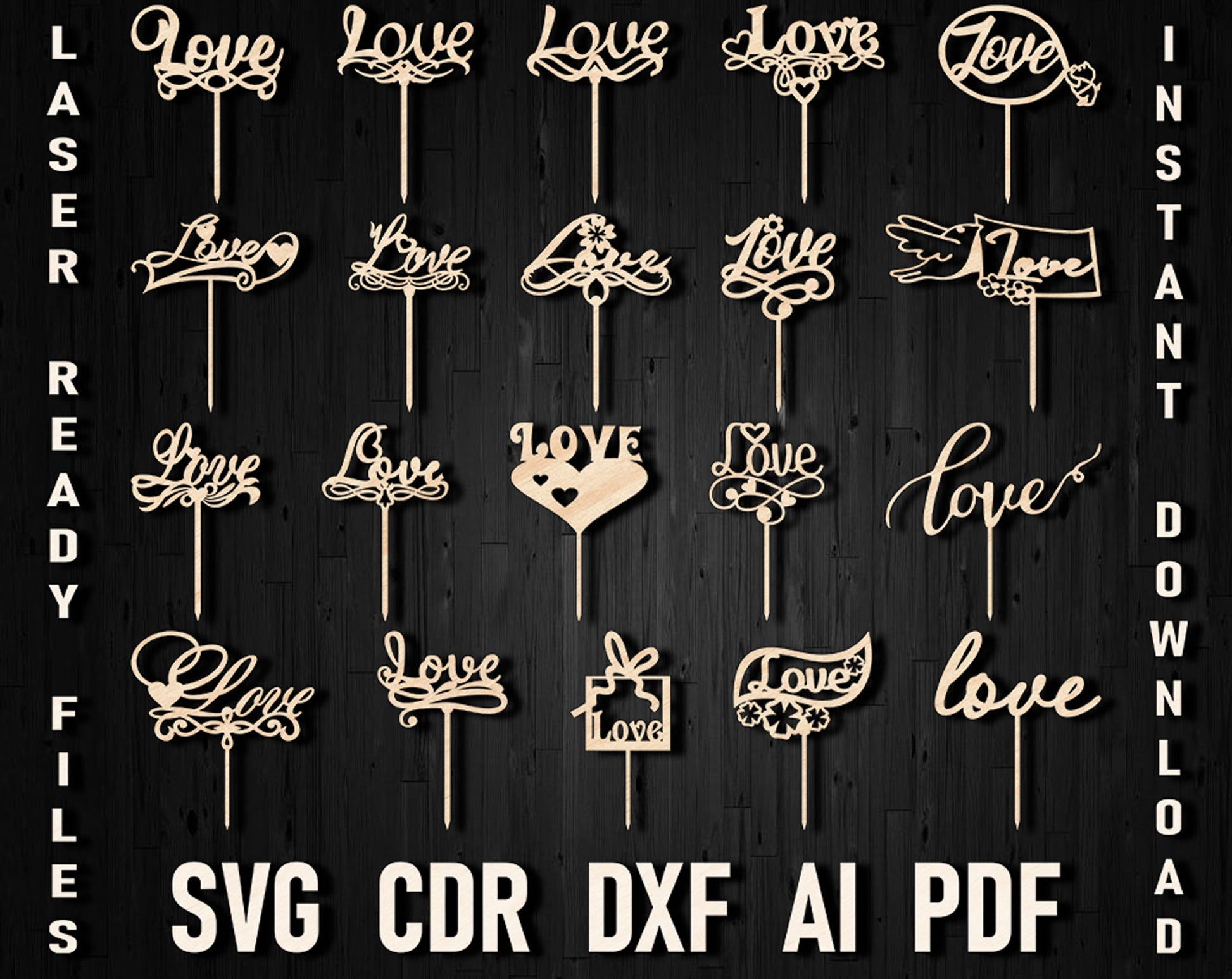 love cake topper svg