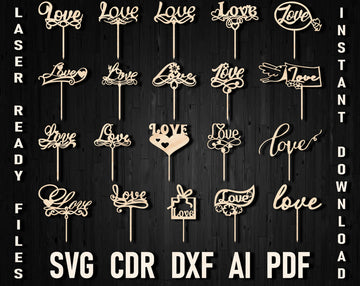 love cake topper svg