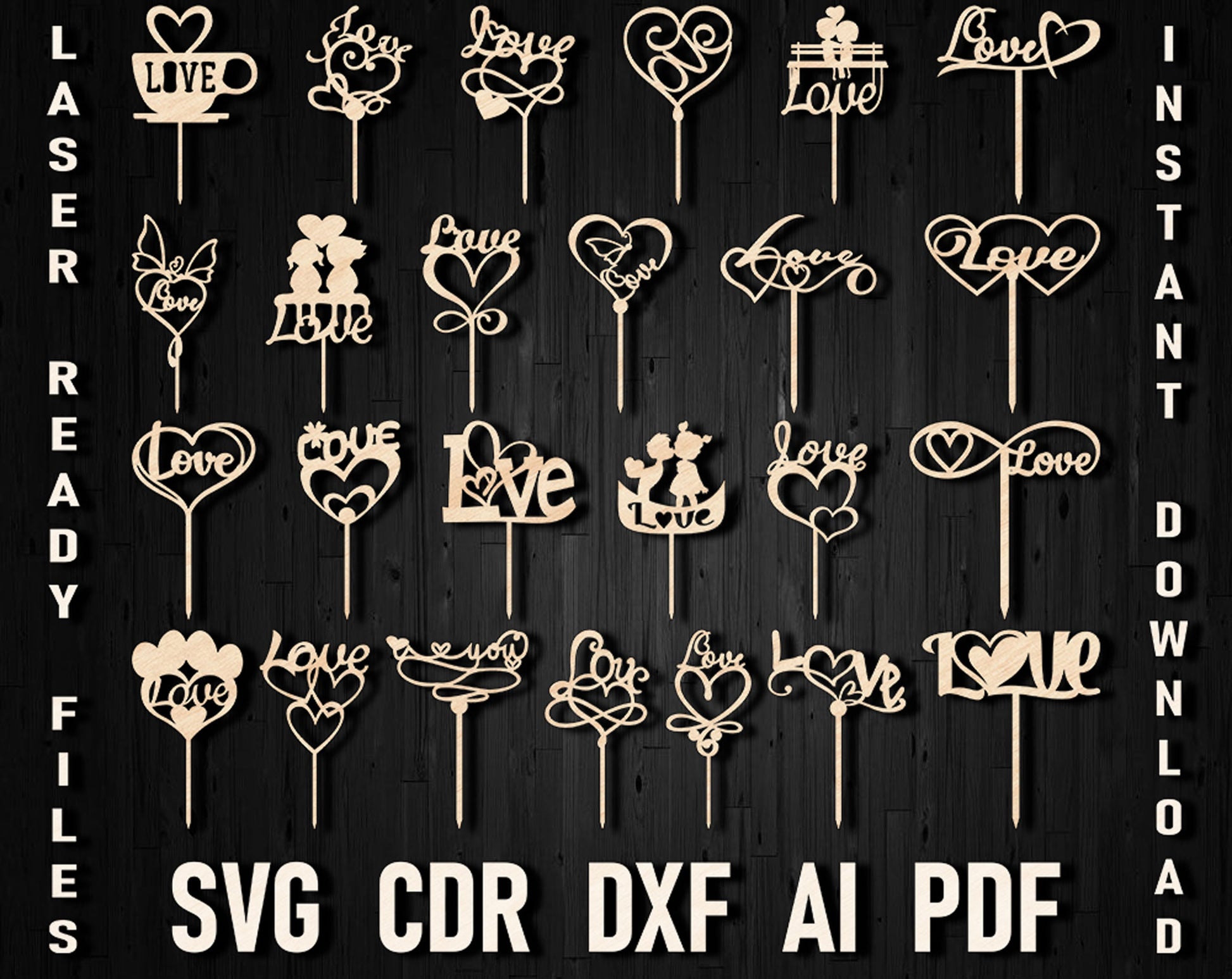 love svg cake topper