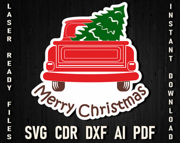 Merry Christmas Truck Png And Svg File For Cricut And Cameo