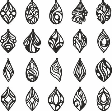 Summer Laser SVG Minimalist Earrings: Faux Leather & Papercut Templates – Boho, Tear Drop Files for Cricut & Glowforge
