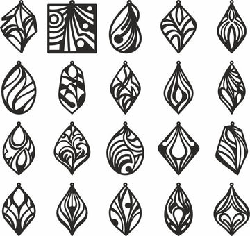 Minimalist Laser Cut Earring SVG Bundle: Geometric & Filigree Designs for Glowforge & Xtool (Digital Download)