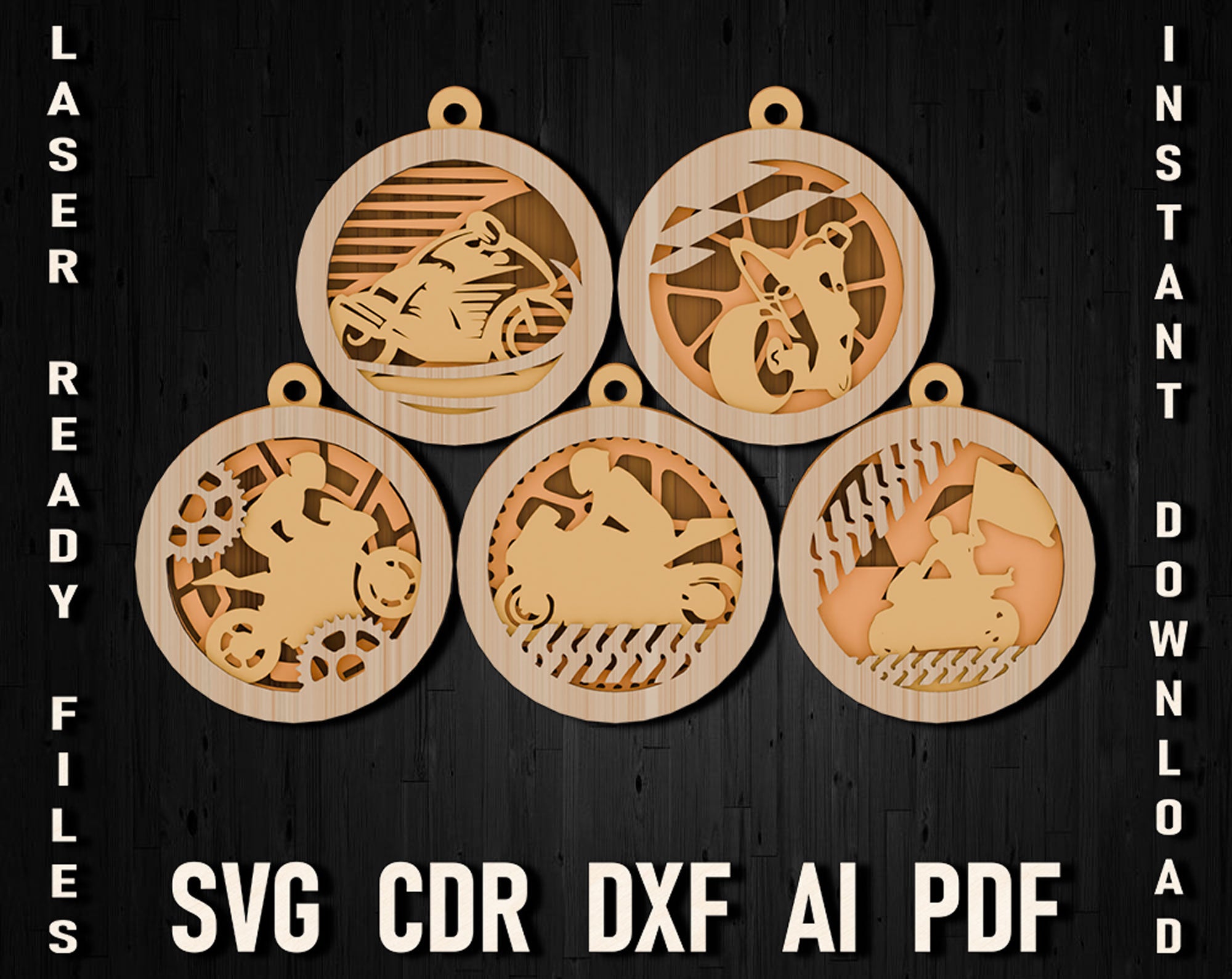 motorcycle racing christmas svg