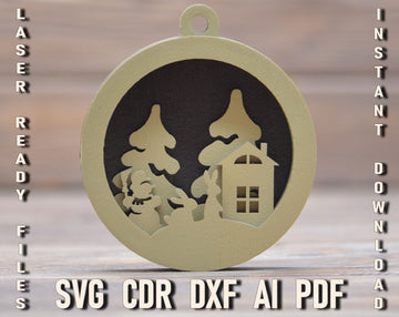 Glowforge Christmas Multilayer Stencil Laser Cut Svg File