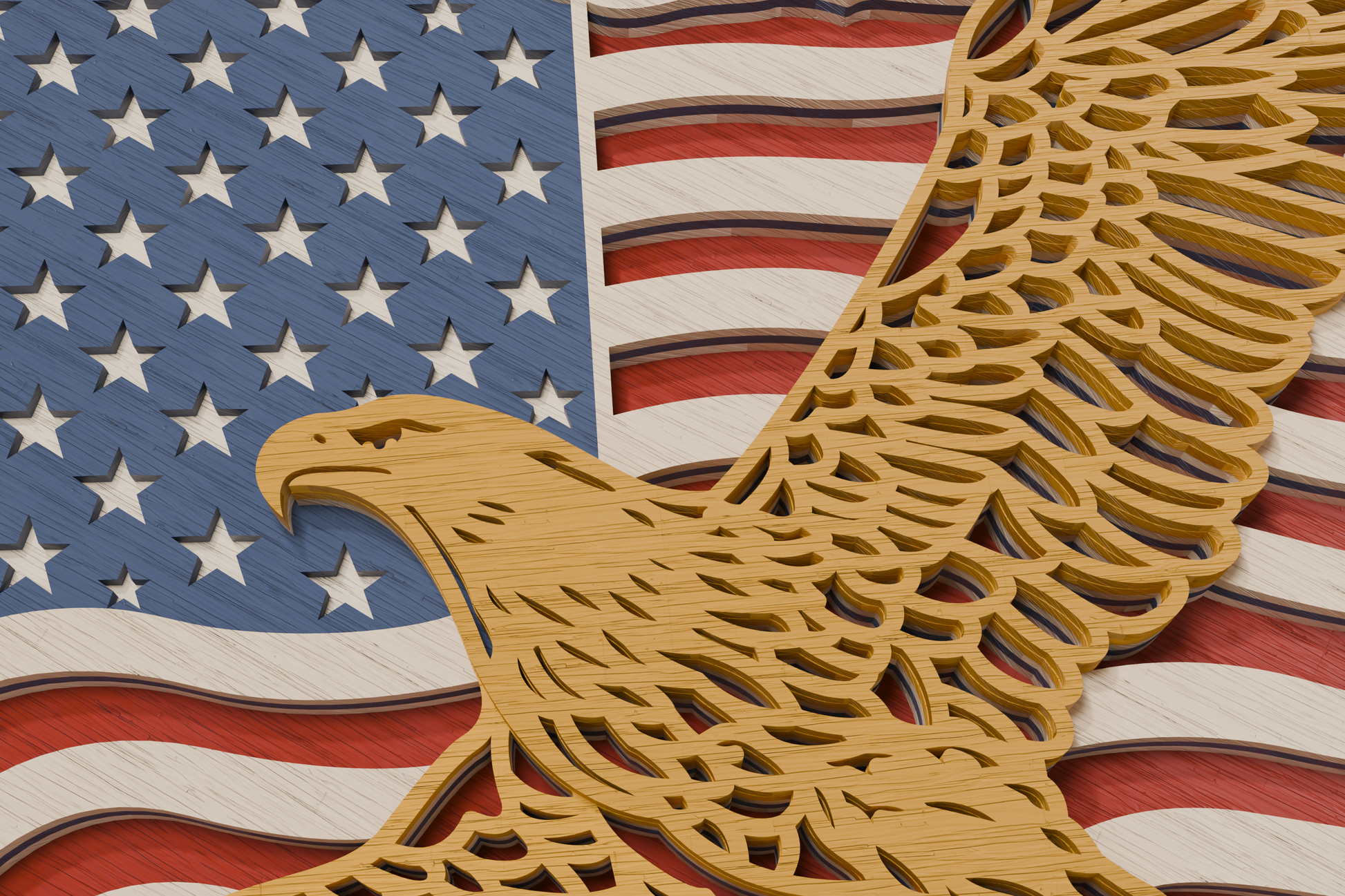 multilayer eagle on usa flag svg
