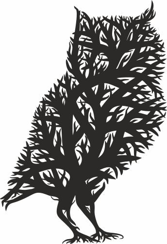 owl tree panel decor ornament