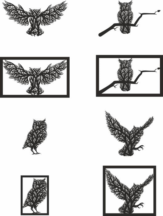 owl vector design dxf files