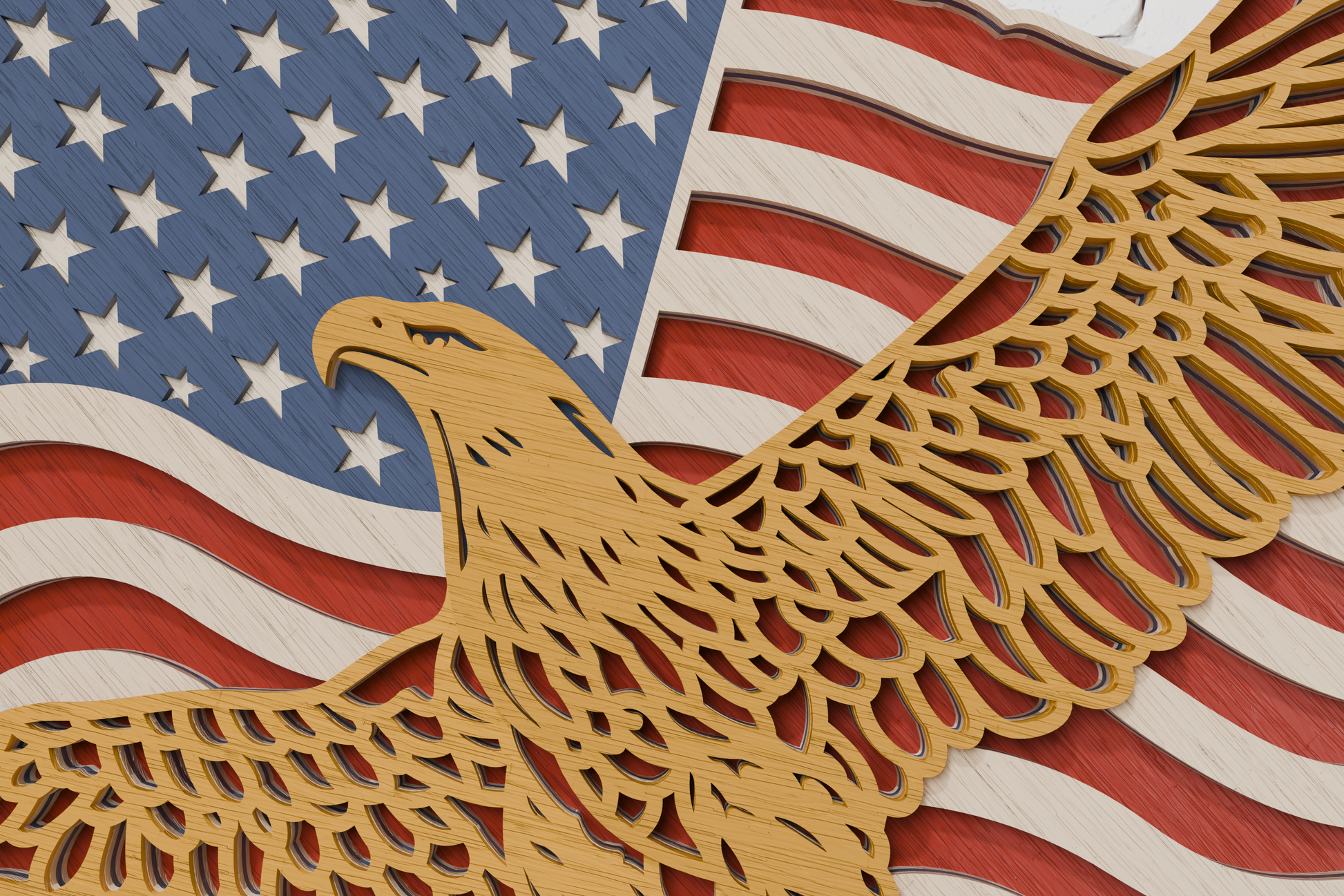 patriotic eagle usa flag layered svg