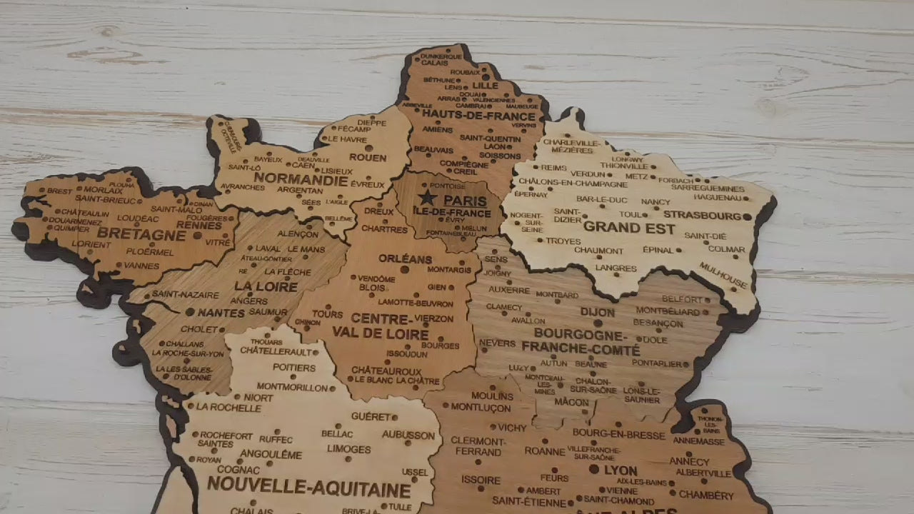 France Wooden Map Video