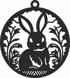 rabbit christmas bauble dxf design