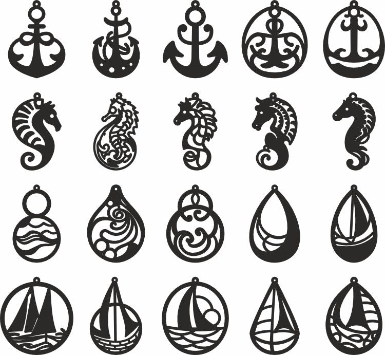 sailboat earrings dxf ornaments