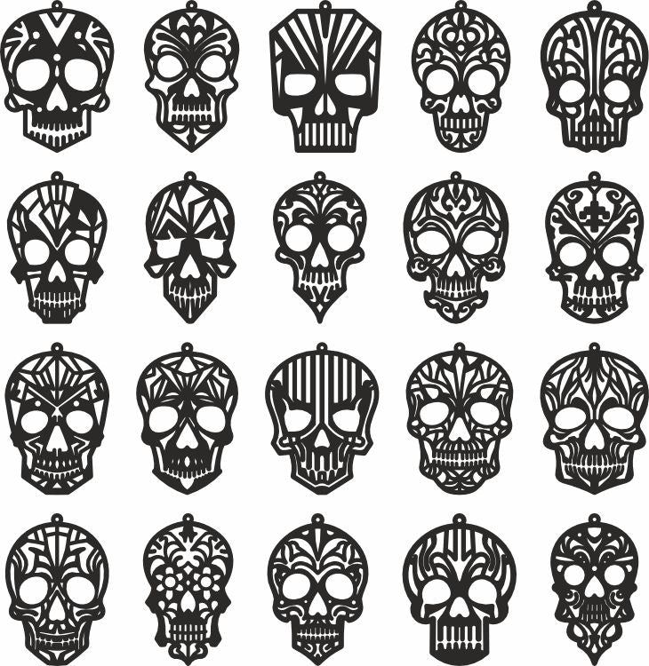 scull earrings dxf template