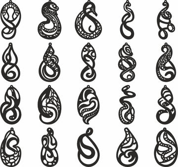 Snake Earring SVG Cut Files | Trendy Gothic Statement Jewelry Design | Digital Download for Laser, Wood & Acrylic Crafts