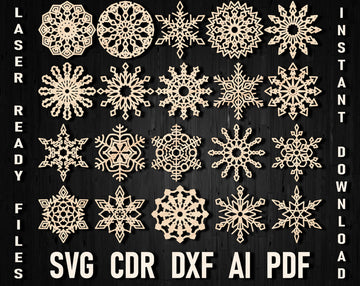 Christmas Svg Laser Cutting Snowflake Beautiful Ornaments