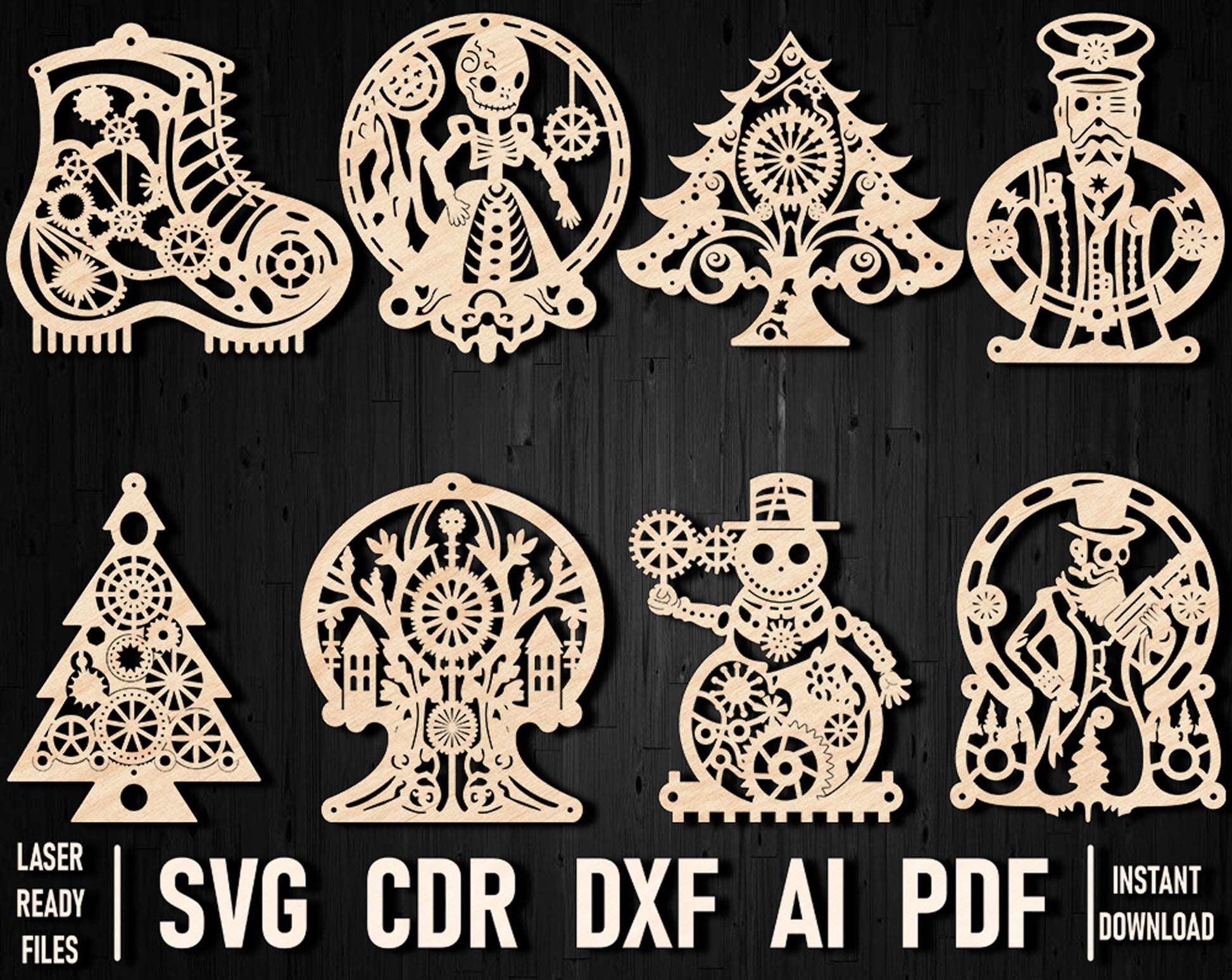 steampunk cricut laser dxf