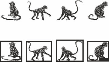 Monkey Tree Wall Panel Svg Files for Laser Cut Template