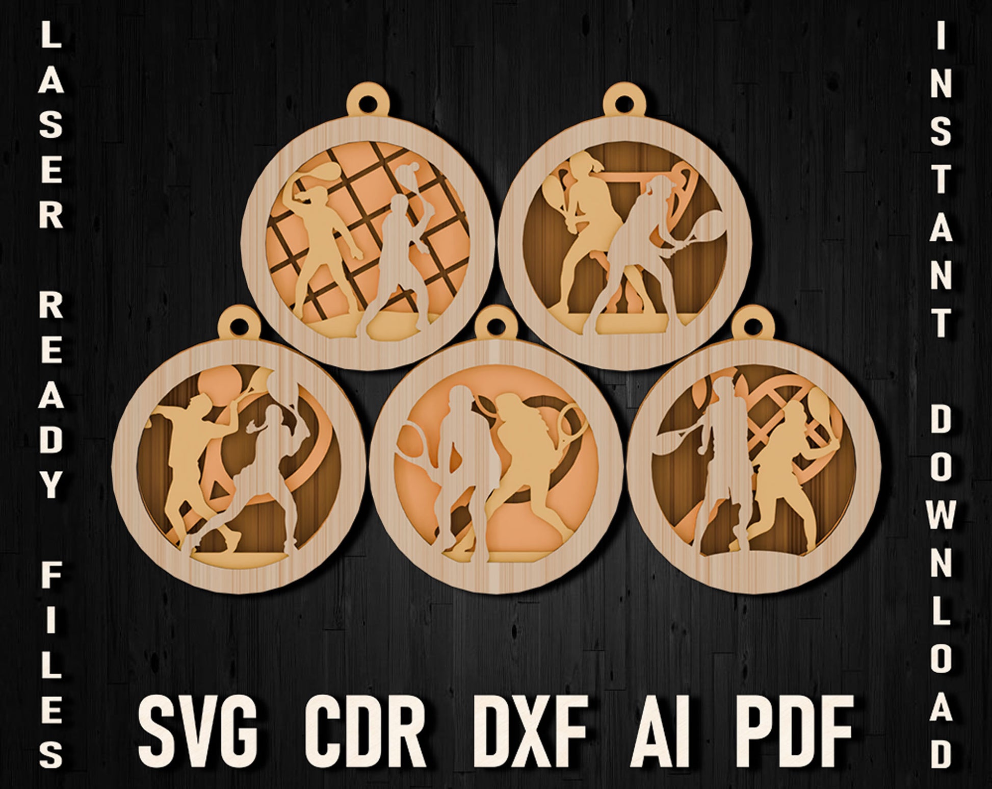 tennis christmas svg ornament